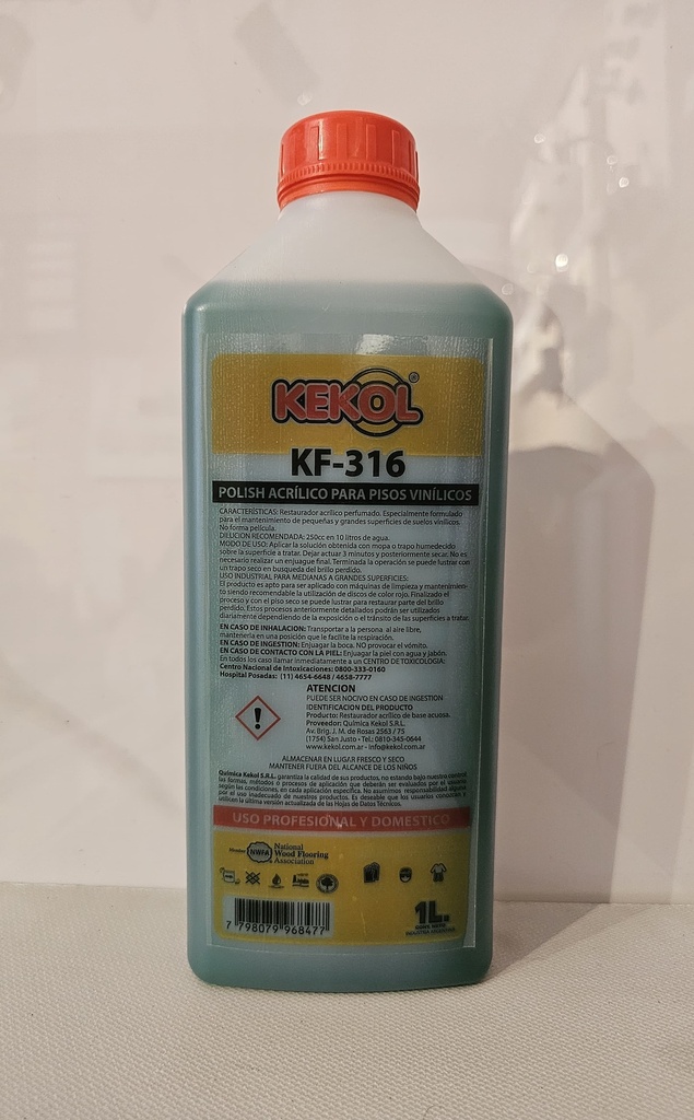 KF-316 POLISH RESTAURADOR KEKOL ACRILICO PARA PISOS VINILICOS x 1Litro