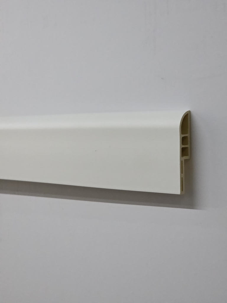 ARQ112-HGW ZOCALO PVC "PASACABLE" ARQUIPLAST 6CM CURVO BLANCO 60x13mm TIRA 2.85m