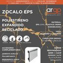 ZOCALO TOP ROUND 75 EPS PLASTICO PLATA PURA 7,5CM - 15x75x2,4mts