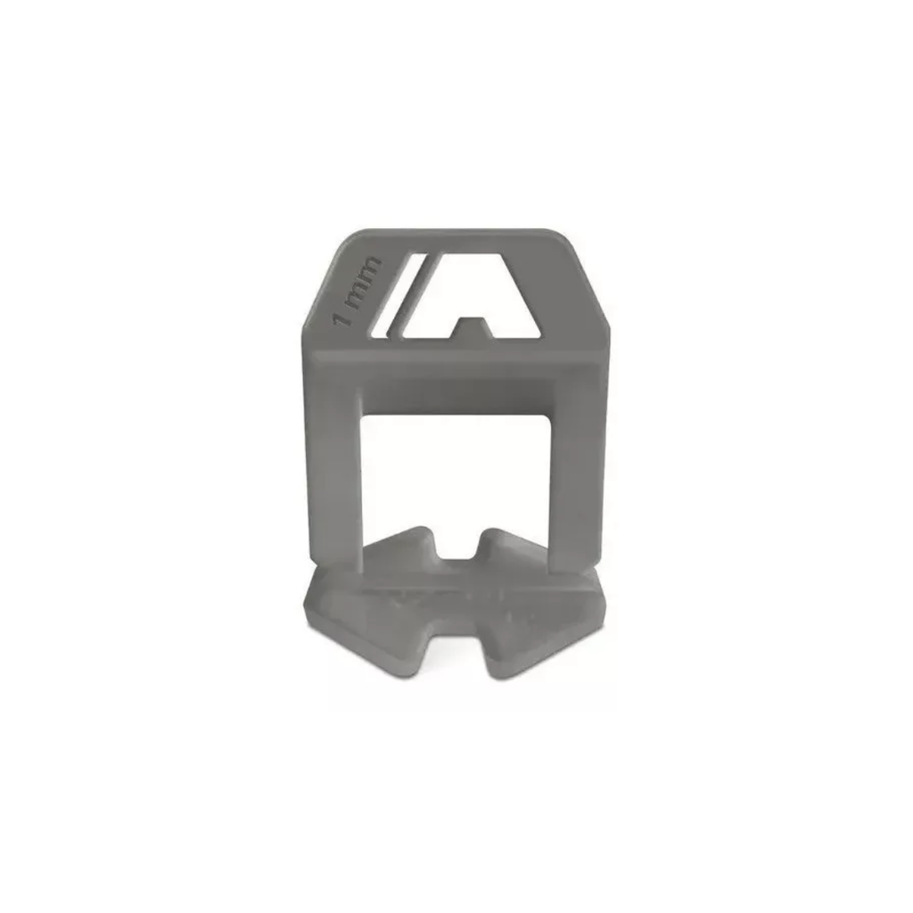 ESPACIADOR AUTONIVELANTE 1,0mm CLIP GRIS CON LOGO-PAQx150PCS