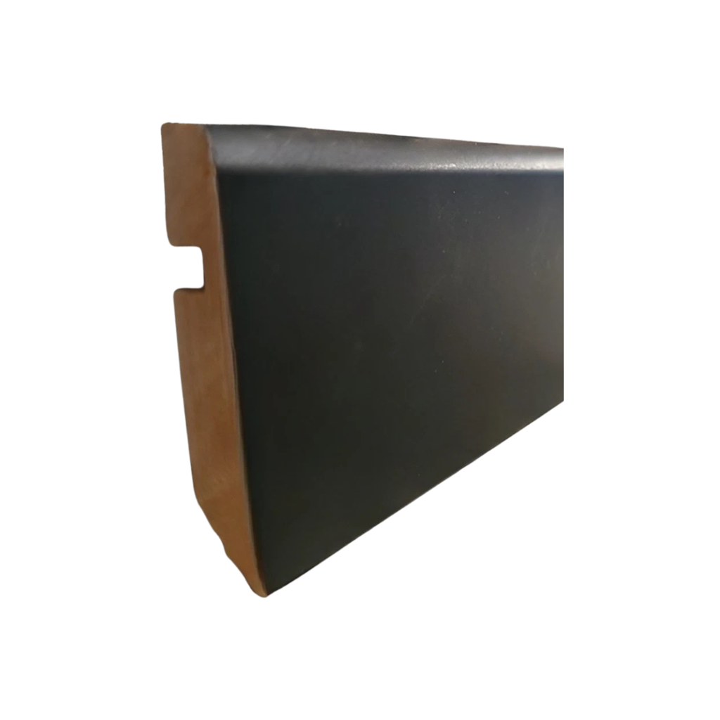 AGR Zócalo de 12x60 mm REDONDO MDF FOLIADO NEGRO