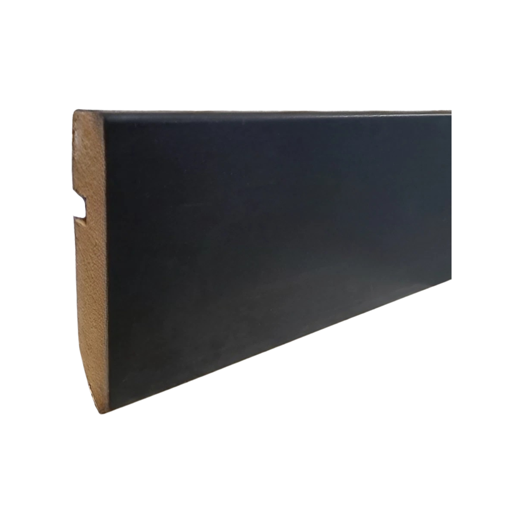 Zócalo de 12x60 mm RECTO MDF FOLIADO NEGRO