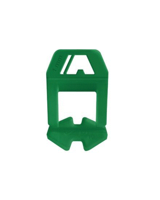 5090 ESPACIADOR AUTONIVELANTE 1,0 mm CLIP SLIM VERDE CON LOGO - PAQ x 150 PCS