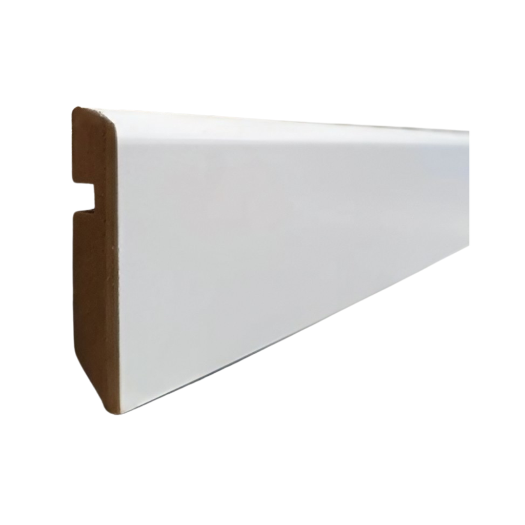 AGR Zócalo de 12x60 mm REDONDO MDF FOLIADO BLANCO