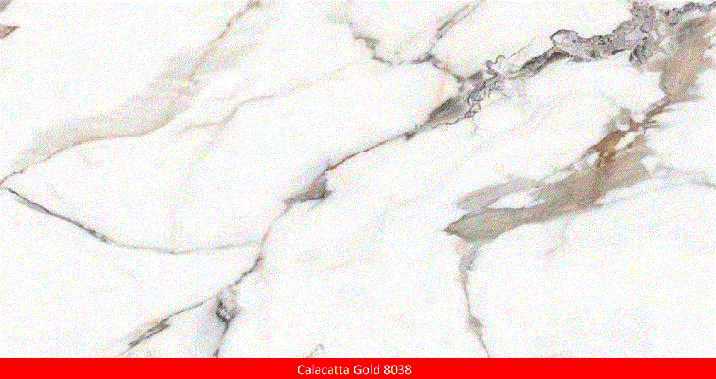 PLACA UV MARBLE 8038-1A 3mm CALACATTA GOLD Medida 1.22x2.80m