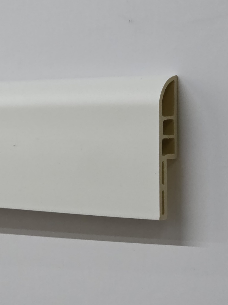 ARQ112-HGW ZOCALO PVC "PASACABLE" ARQUIPLAST 6CM CURVO BLANCO 60x13mm TIRA 2.85m